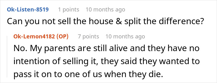 Text conversation about family house inheritance showing SIL&rsquo;s irresponsible parenting causing prolonged family drama and police threats.