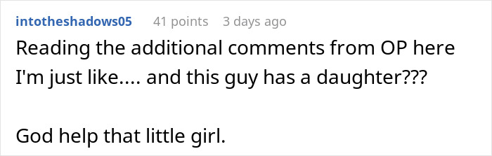 Screenshot of a Reddit comment expressing concern about a man suspected of messing with a woman&rsquo;s toothbrush online.