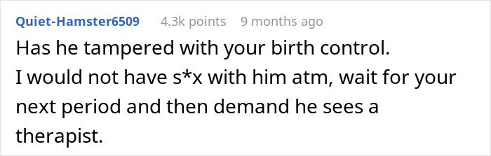 Comment text on a forum discussing a man&rsquo;s pregnancy assumptions leading to a heartbreaking cancer diagnosis.
