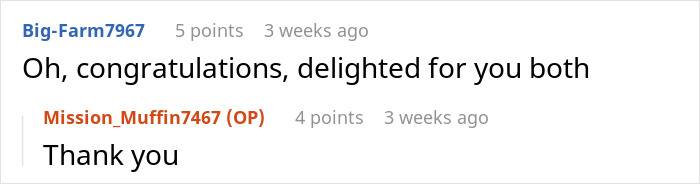 Online comment conversation showing a new mom and mother-in-law interaction after a disagreement at night. Online comment conversation showing a new mom and mother-in-law interaction after a disagreement at night.