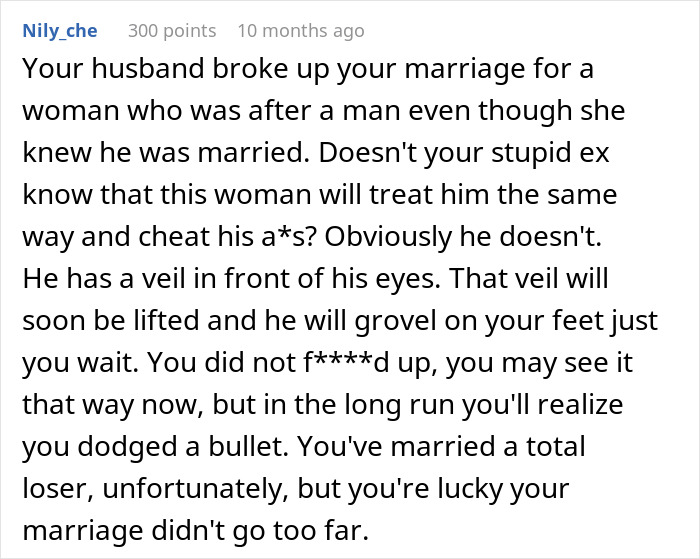 Alt text: Angry woman reading messages on her phone after her husband leaves her following his first experience being hit on.