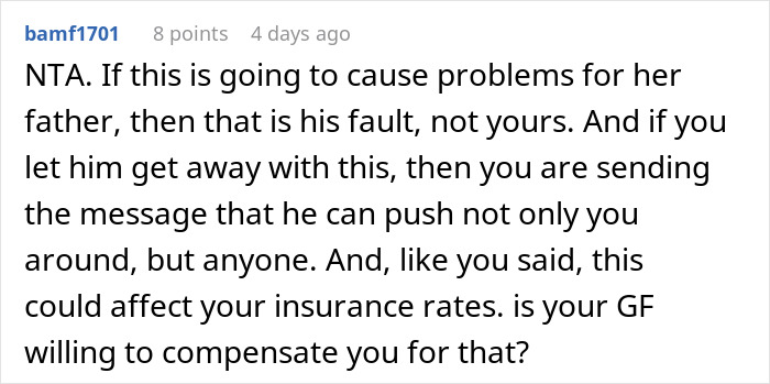 Comment discussing issues after a cop wrongfully tickets driver, highlighting suspicion and insurance concerns. Comment discussing issues after a cop wrongfully tickets driver, highlighting suspicion and insurance concerns.