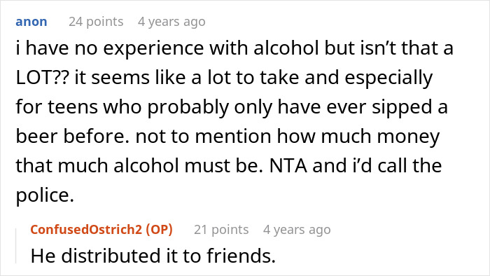 Text conversation debating alcohol theft by a teen sneaking into a roommate's room and tempting others. Text conversation debating alcohol theft by a teen sneaking into a roommate's room and tempting others.