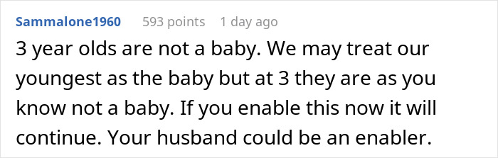 Screenshot of a Reddit comment discussing toddler behavior and parenting, related to learning it’s not their day on sister’s birthday. Screenshot of a Reddit comment discussing toddler behavior and parenting, related to learning it’s not their day on sister’s birthday.