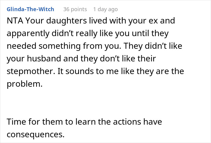 Alt text: Online comment discussing daughters' behavior and consequences related to mom blowing up at daughters and calling them pathetic.