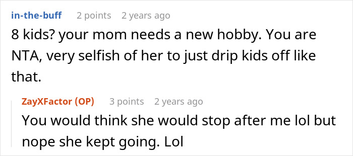 Screenshot of an online discussion about a man finding out his mom left his little sisters at his empty house and called CPS.