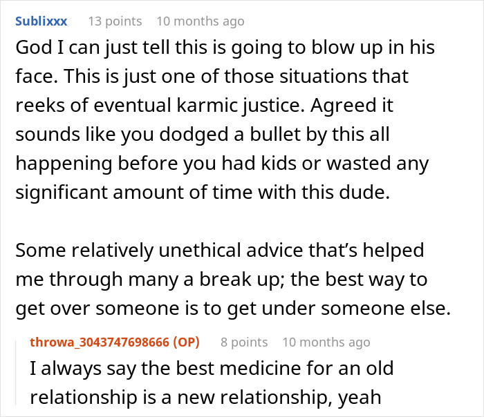 Reddit discussion about woman's husband leaving her after being hit on for the first time in his life, sharing breakup advice.