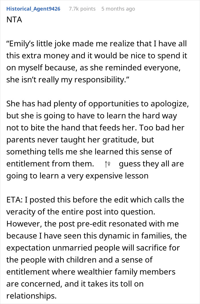 Niece Publicly Mocks Aunt’s Child-Free Life, Is Shocked When Her College Fund Disappears Niece Publicly Mocks Aunt’s Child-Free Life, Is Shocked When Her College Fund Disappears