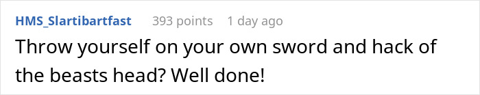 Text comment on a white background discussing a situation about an employee playing it by the book amid bullying claims from their boss.