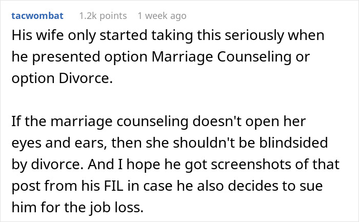 Comment discussing FIL pointing finger at son-in-law over missing iPad and the wife&rsquo;s silence impacting the situation.