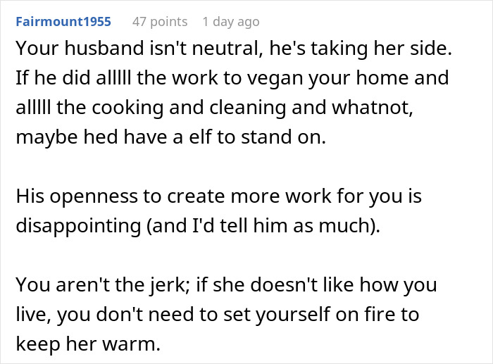 Screenshot of an online comment discussing high demands and conflict involving a highly sensitive sister-in-law situation. Screenshot of an online comment discussing high demands and conflict involving a highly sensitive sister-in-law situation.