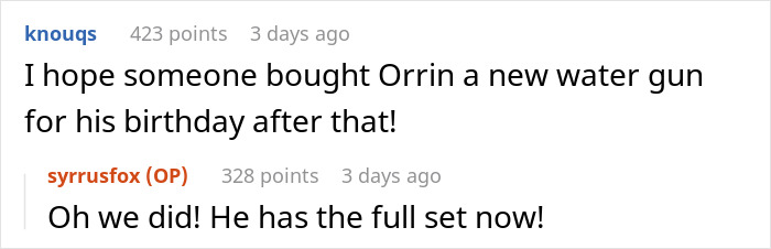 Screenshot of an online discussion about a mailman dumping bottles and a kid&rsquo;s smelly sticky revenge story.