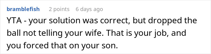Comment from user bramblefish discussing a stepmom&rsquo;s tantrum after teen invites his mom instead of her to graduation.