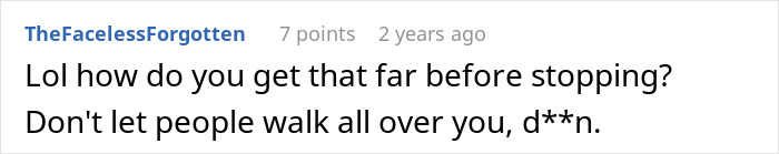 Comment text on a white background showing a user expressing frustration about people walking over others, related to scam lesson at the store. Comment text on a white background showing a user expressing frustration about people walking over others, related to scam lesson at the store.