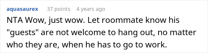 Screenshot of a social media comment criticizing a roommate for leaving woman babysitting girlfriend&rsquo;s kids, urging him to parent.