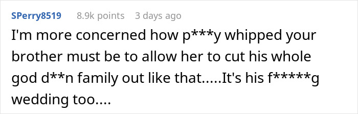 Comment expressing concern over a woman&rsquo;s wedding revenge and the controversy it sparked online discussion.