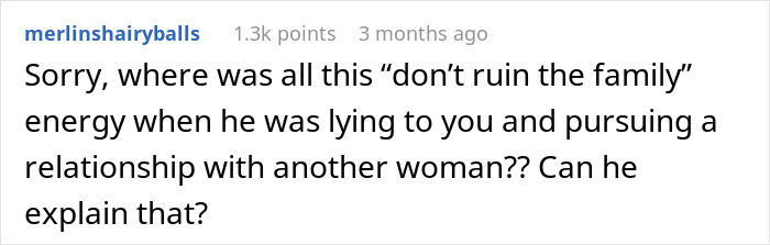 Screenshot of online comment questioning a man gaslighting his pregnant wife and the regret after marriage fails.