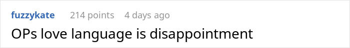 Text post on a social platform showing user fuzzykate commenting about language disappointment after a date leaves wife crying.