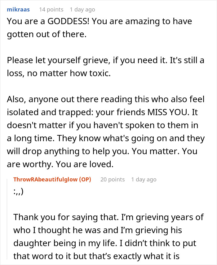 Comments from a woman suspecting boyfriend is messing with her toothbrush and support from internet users advising her to leave.