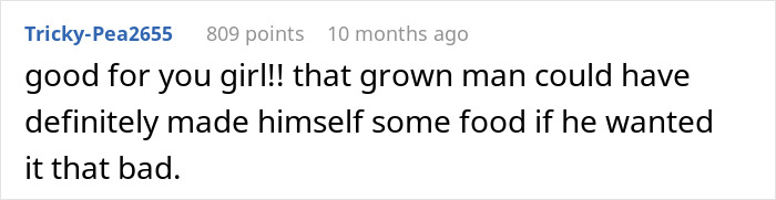 Screenshot of a forum comment supporting a girlfriend breaking up with a guy demanding dinner at 2AM, describing him as stunned. Screenshot of a forum comment supporting a girlfriend breaking up with a guy demanding dinner at 2AM, describing him as stunned.