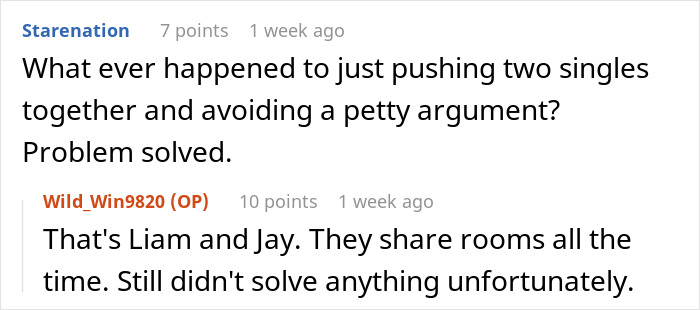 Screenshot of an online forum discussing a man refusing to give up his paid master bedroom to a friend’s boyfriend. Screenshot of an online forum discussing a man refusing to give up his paid master bedroom to a friend’s boyfriend.