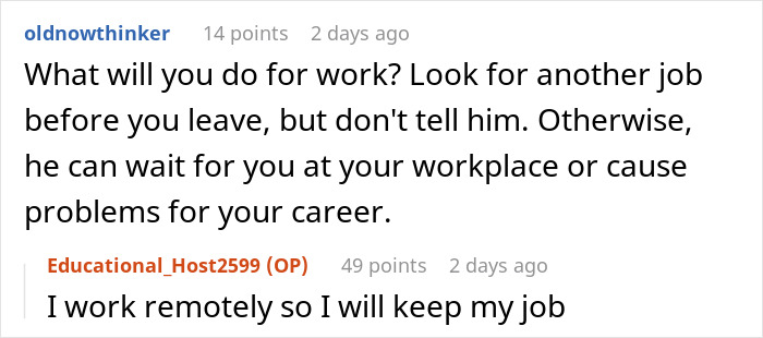 Screenshot of a discussion about jobless partner&rsquo;s anger and spending habits causing a toxic home environment.