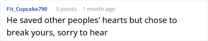 Comment on social media criticizing someone while expressing sympathy about broken hearts and relationships.