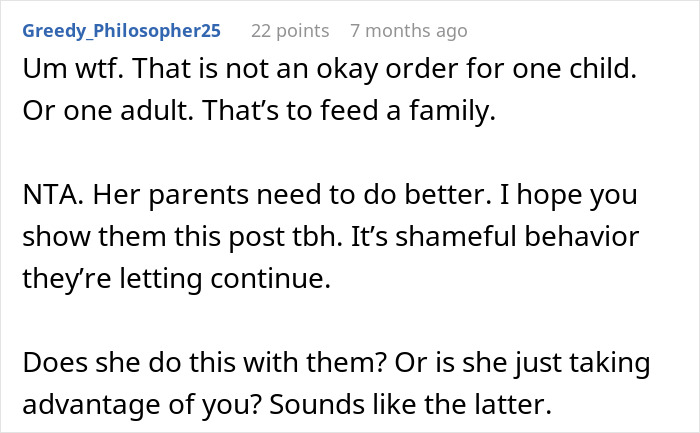Comment on a forum post discussing refusing kid outings with brother&rsquo;s kids and family dynamics involving responsibility.