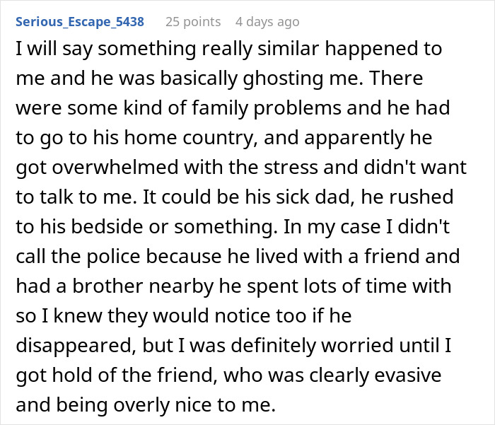 Woman plans vacation with boyfriend who disappears day before flight, feeling worried and confused about sudden ghosting.