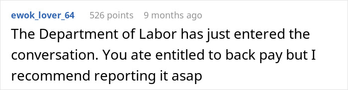 Comment on a discussion thread about a boss delaying workers&rsquo; pay after showing off his new truck.