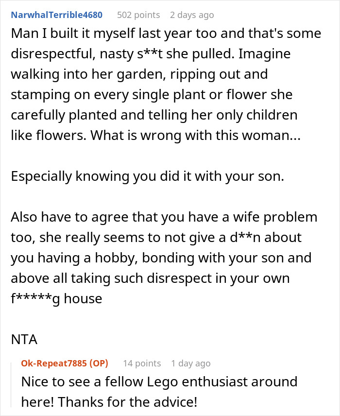 &ldquo;Be A Real Man&rdquo;: MIL Wrecks Man&rsquo;s Lego Set To Prove A Point, Gets Herself Banned From The Home