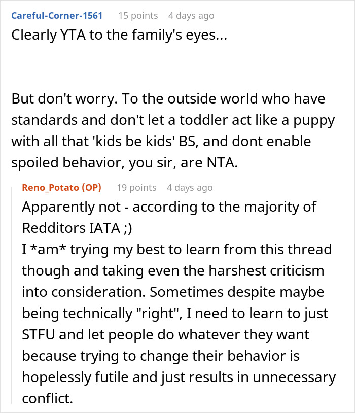 Man moves cake away from toddler destroying it while parents give a major side-eye in a tense family moment. Man moves cake away from toddler destroying it while parents give a major side-eye in a tense family moment.