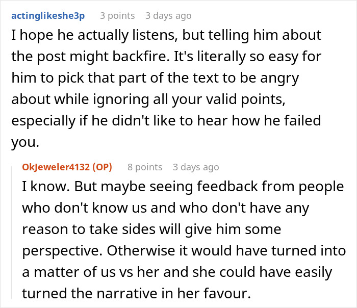 Reddit users discuss conflict about treating brother's girlfriend's kids differently than own kids in a family relationship debate.