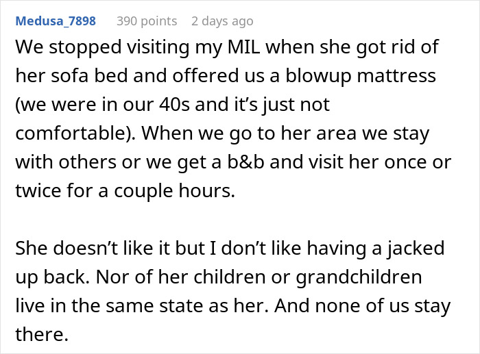 Comment about prioritizing comfort and visiting preferences over family due to a miniature wargaming studio focus.