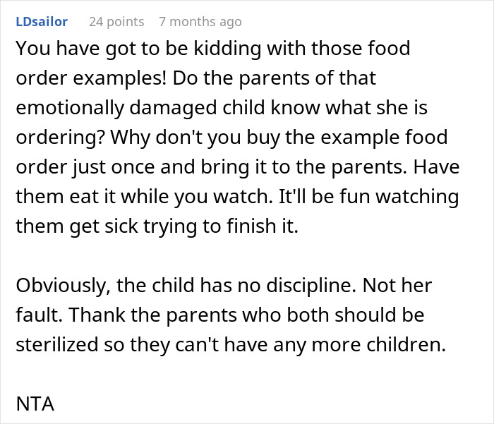 Comment expressing frustration about kid outings and parenting issues related to brother&rsquo;s kids and discipline concerns.