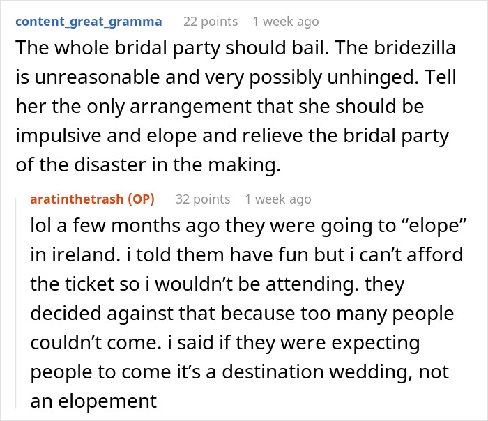 Reddit comments discussing couple ganging up on maid of honor over bride participation in wedding planning. Reddit comments discussing couple ganging up on maid of honor over bride participation in wedding planning.
