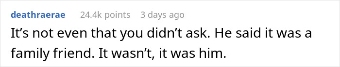 Screenshot of an online comment discussing unknowingly paying rent to husband and his mom for two years.