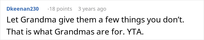Screenshot of an online comment discussing a mom refusing to leave kids with MIL due to frequent fast food feeding concerns.