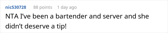 Screenshot of a Reddit comment discussing not tipping a waitress on a 300+ dollar tab, debating tipping etiquette. Screenshot of a Reddit comment discussing not tipping a waitress on a 300+ dollar tab, debating tipping etiquette.