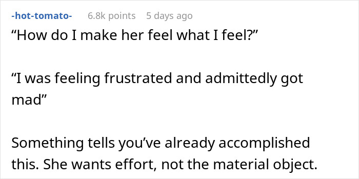 Text post discussing a man asking how to make her feel what he feels after a date leaves wife crying.