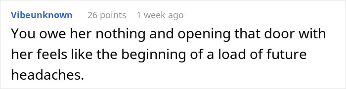 Comment discussing the complications of involving a husband&rsquo;s ex as a babysitter leading to future relationship headaches.