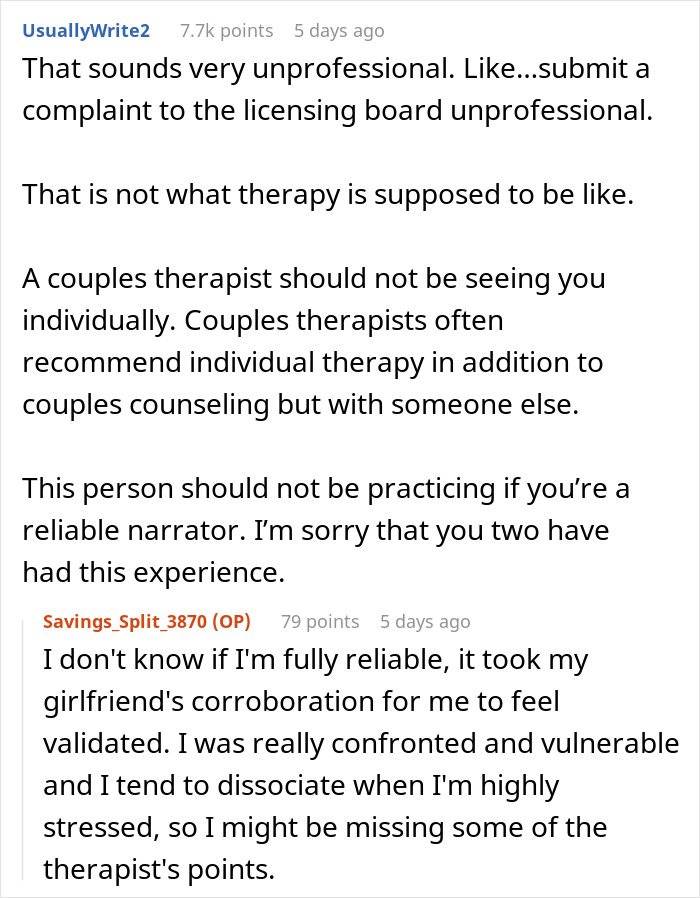 Couple discussing relationship struggles feeling vulnerable and attacked during a therapy session with their therapist.