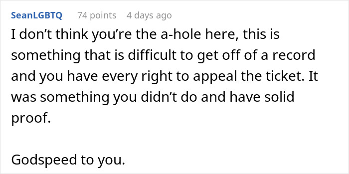 User comment on a forum discussing a cop wrongfully ticketing a driver for speeding, mentioning appeal and proof. User comment on a forum discussing a cop wrongfully ticketing a driver for speeding, mentioning appeal and proof.