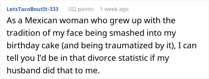 Comment on tradition of smashing cake on face, relating to groom smashing cake and hurting bride with fork incident. Comment on tradition of smashing cake on face, relating to groom smashing cake and hurting bride with fork incident.