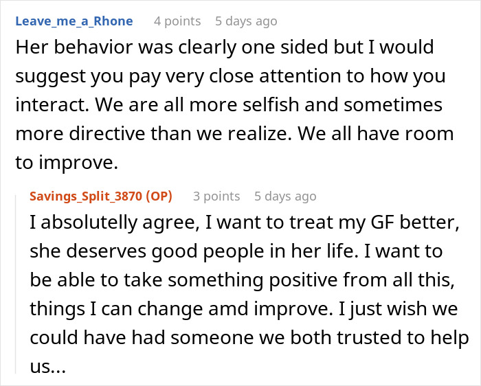 Couple in online forum discusses relationship struggles and lack of trust in therapist during tough conversations.