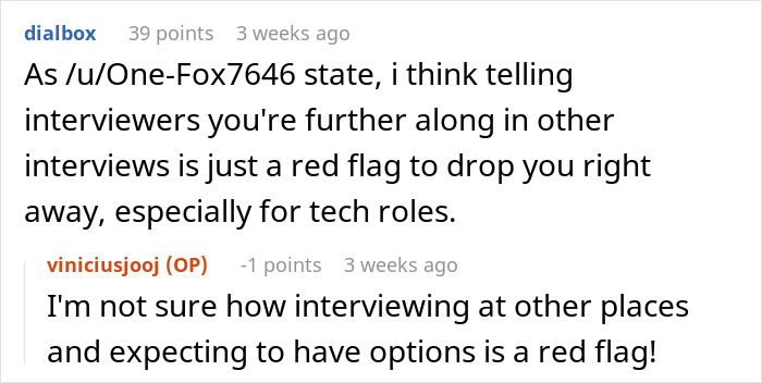 Reddit comment discussion on interview tips with a professional career coach sharing advice to ace interviews and land jobs.