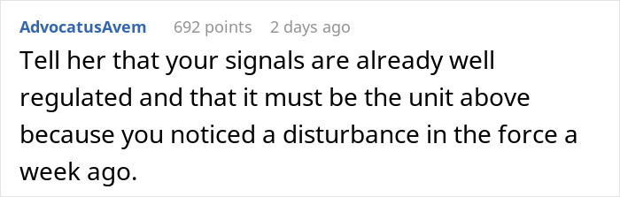 Reddit comment humorously addressing entitled neighbor demanding to stop using WiFi due to plant distraction concerns. Reddit comment humorously addressing entitled neighbor demanding to stop using WiFi due to plant distraction concerns.