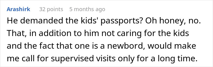 Comment discussing a man blindsiding post-partum wife with divorce and custody concerns for their newborn child. Comment discussing a man blindsiding post-partum wife with divorce and custody concerns for their newborn child.