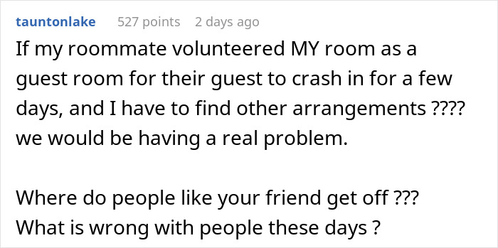 User expressing frustration about asking roommates to leave after guest issues disrupt their living arrangements.