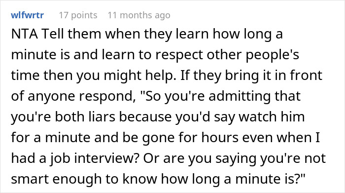 Screenshot of an online comment discussing SIL&rsquo;s irresponsible parenting causing police threats and ongoing family drama.